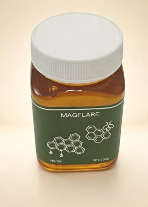 MAGFLARE Natural Pure Raw Honey, Single Source Liquid Honey, 500g Square Plastic Jar, No Additives Sweetener for Cooking & Daily Edible Use
