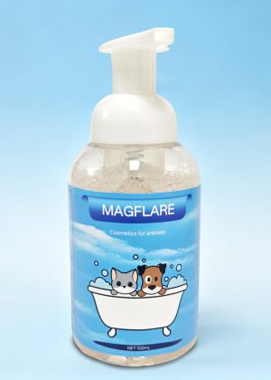 MAGFLARE Cosmetics for Animals, Mild No-Rinse Cleansing Foam for Dogs & Cats, Gentle Pet Bathing Cosmetics, 100ml Pump Bottle